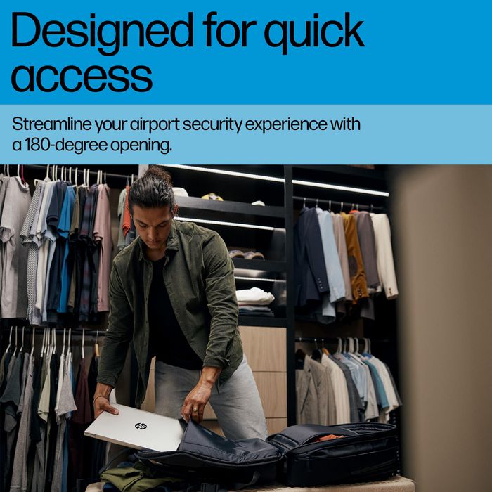 HP Sac à dos pour ordinateur portable Travel Plus, 30L-35L, 17 pouces, organisation multiple, polyester recyclé résistant à l'eau