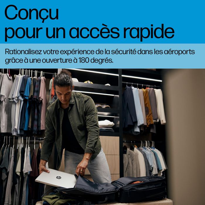 HP Sac à dos pour ordinateur portable Travel Plus, 30L-35L, 17 pouces, organisation multiple, polyester recyclé résistant à l'eau