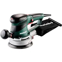 Metabo Ponceuse excentrique SXE 450 TurboTec avec sacs à poussière, clé mâle et poignée amovible - Plateau multi-hole - MetaBOX 215