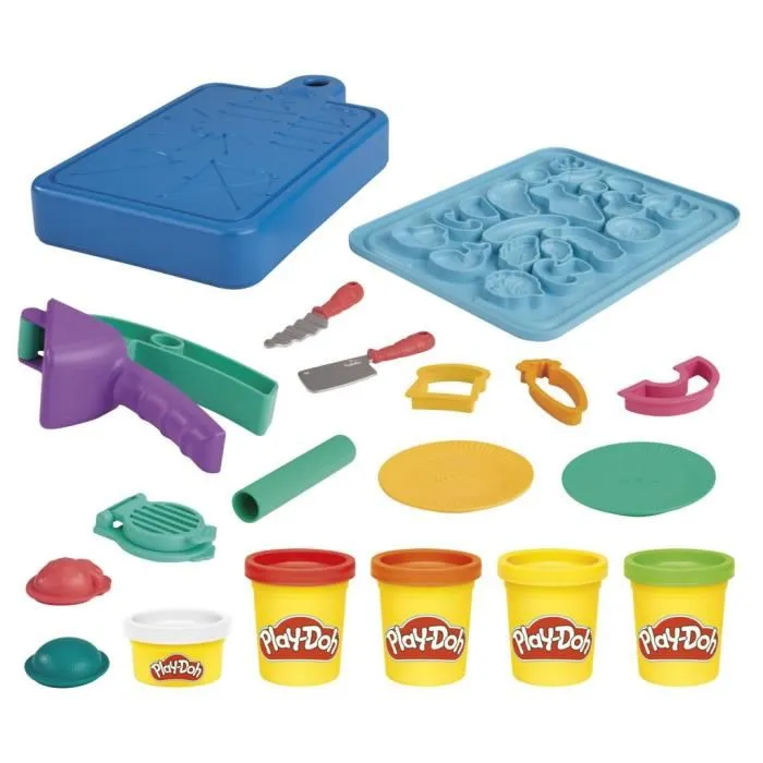 Play-Doh Kit du petit chef cuisinier avec 14 accessoires et pâte à modeler, jouets préscolaires Playdoh Kitchens