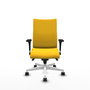 Piqueras Y Crespo Silla Albacete jaune avec mécanisme Sincro et base blanche