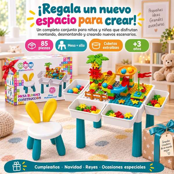 Jugatoys - jugablocks Table de construction avec chaise et accessoires