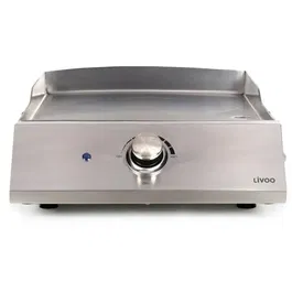 Livoo DOC292 Plancha électrique inox 2800W avec plaque amovible en acier inoxydable, thermostat ajustable jusqu'à 300°C et bac récupérateur de graisse