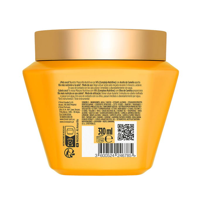L'Oréal Paris Masque Capillaire Huile Extraordinaire Elvive - Nutrition Décuplée aux Huiles de Camélia et d'Argan - 310 ml