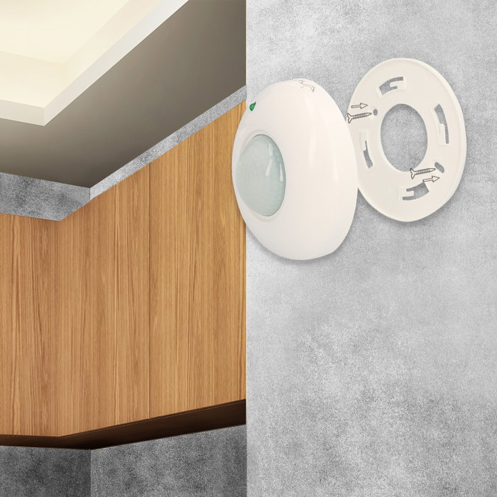 MAURER Détecteur de mouvement infrarouge avec capteur crépusculaire 360° ajustable MAURER Détecteur de mouvement infrarouge avec capteur crépusculaire 360° ajustable