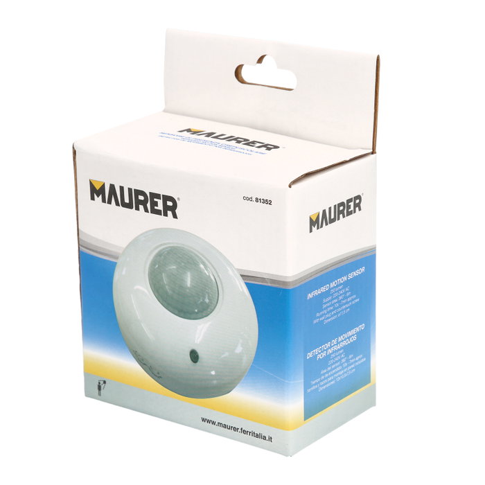 MAURER Détecteur de mouvement infrarouge avec capteur crépusculaire 360° ajustable MAURER Détecteur de mouvement infrarouge avec capteur crépusculaire 360° ajustable