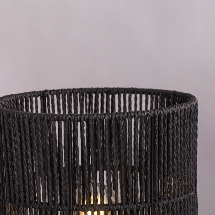 Lampe de Table Bayamo SKD-T1019 en Rotin et Métal Noir, Style Boho-Chic, Ampoule E27 Non Incluse Lampe de Table Bayamo SKD-T1019 en Rotin et Métal Noir, Style Boho-Chic, Ampoule E27 Non Incluse