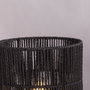 Lampe de Table Bayamo SKD-T1019 en Rotin et Métal Noir, Style Boho-Chic, Ampoule E27 Non Incluse