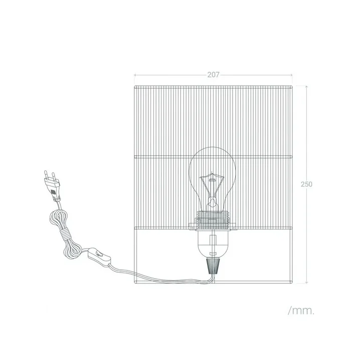 SKD-T1019 Lampe de Table Bayamo en Rotin Naturel avec Abat-Jour et Douille E27 - Structure Métal Noir