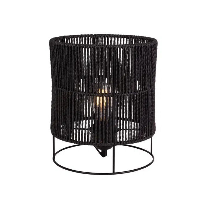 Lampe de Table "Bayamo" SKD-T1019 en Rotin, Style Naturel Boho-Chic