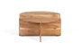 GINER Y COLOMER TAPA-1.6CM - Table basse ronde en bois d'acacia couleur naturelle avec revistero intégré et plateau à double niveau