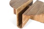 GINER Y COLOMER TAPA-1.6CM - Table basse ronde en bois d'acacia couleur naturelle avec revistero intégré et plateau à double niveau