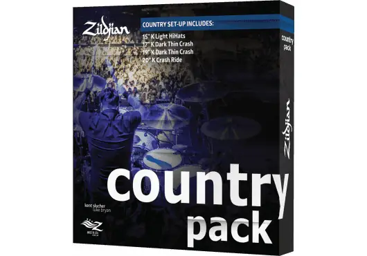 Zildjian Jeu de Cymbales Country Music - HH15, Crash 17" & 19", Crash/Ride 20"