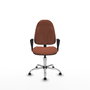 PIQUERAS Y CRESPO Chaise de bureau Algarra, tissu marron, base chromée