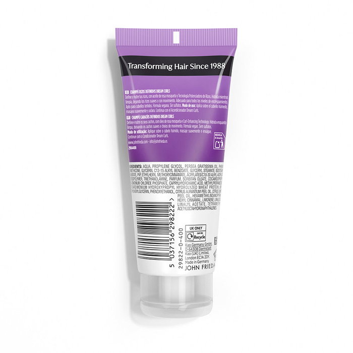 John Frieda Frizz Ease Crème Agent Secret - Crème de finition parfaite lissante anti-frisottis 100 ml - Soin pour cheveux secs et bouclés