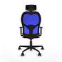 Chaise de Bureau avec Appui-tête Piqueras y Crespo 1D036N2 Bleu Marron