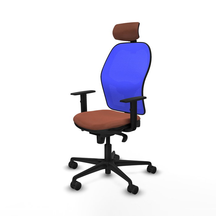 Chaise de Bureau avec Appui-tête Piqueras y Crespo 1D036N2 Bleu Marron Chaise de Bureau avec Appui-tête Piqueras y Crespo 1D036N2 Bleu Marron