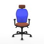 Piqueras y Crespo Chaise de Bureau Jorquera Bleu et Marron