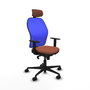 Piqueras y Crespo Chaise de Bureau Jorquera Bleu et Marron