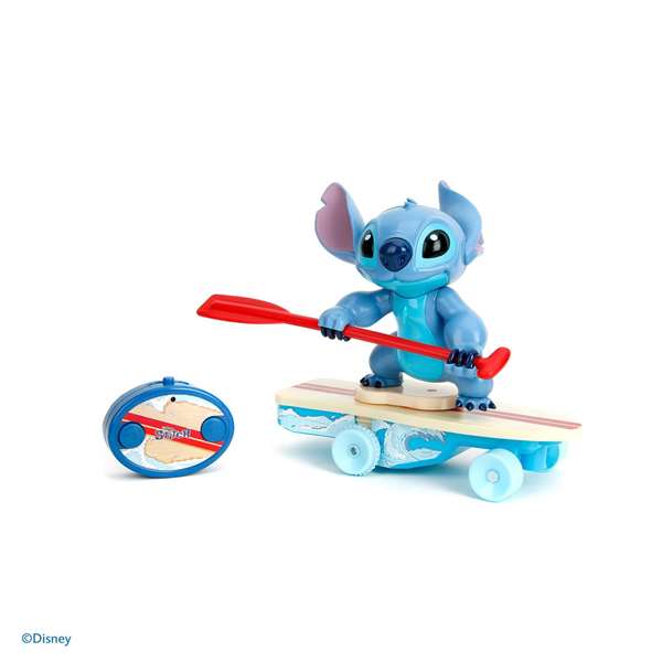 Smoby Radio Control Stitch - Figurine Stitch en planche de surf 25 cm, Jouet radiocommandé