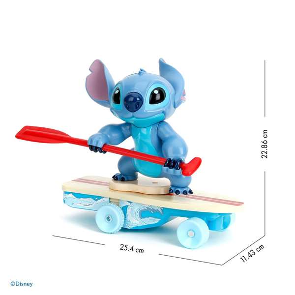 Smoby Radio Control Stitch - Figurine Stitch en planche de surf 25 cm, Jouet radiocommandé