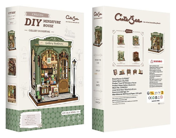 Figurine Model Kit Miniature House Gallery Bookstore 20 x 16 cm