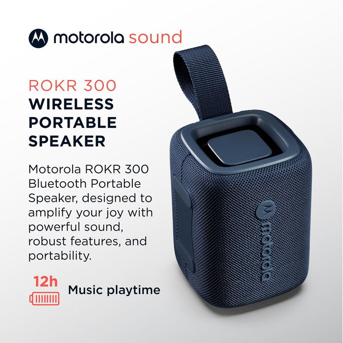 Haut-parleurs bluetooth portables Motorola ROKR 300 7 W Bleu Haut-parleurs bluetooth portables Motorola ROKR 300 7 W Bleu
