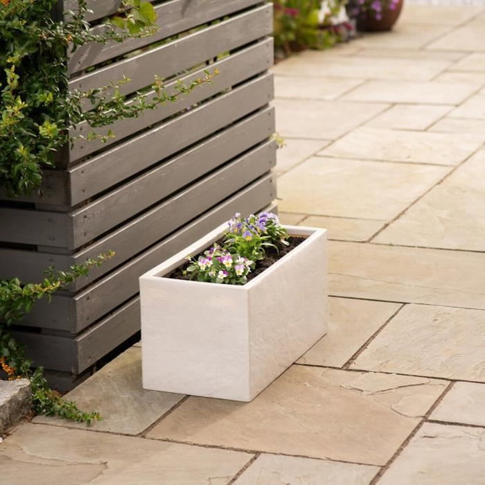 Strata Riven Trough Pot de fleurs Couleur pierre Strata Riven Trough Pot de fleurs Couleur pierre