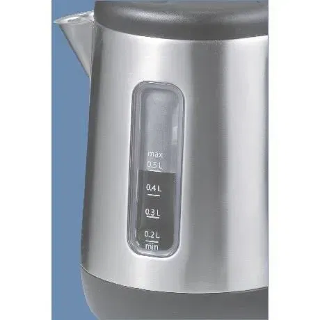 Kenwood JKM076 Bouilloire électrique compacte 0.5L, inox satiné et noir, filtre anti-calcaire amovible, 670-800W, couvercle articulé