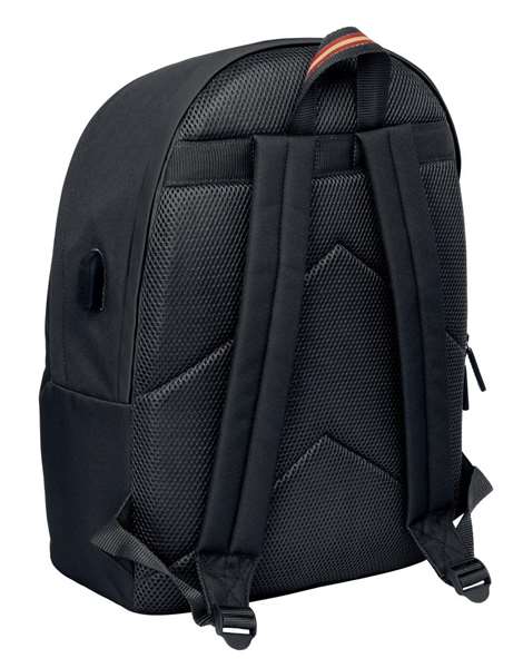 Safta Basics El Ganso Sac à dos double pour ordinateur portable 15,6" avec port USB, noir, 31x44x18 cm