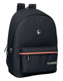 Safta Basics El Ganso Sac à dos double pour ordinateur portable 15,6" avec port USB, noir, 31x44x18 cm