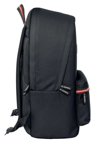 Safta Basics El Ganso Sac à dos double pour ordinateur portable 15,6" avec port USB, noir, 31x44x18 cm