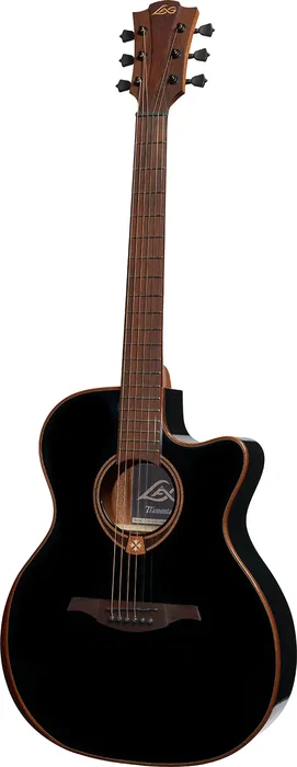 LAG Guitare Acoustique Auditorium A/E Cutaway Édition Limitée Bisel - Noire