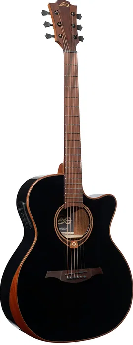 LAG Guitare Acoustique Auditorium A/E Cutaway Édition Limitée Bisel - Noire