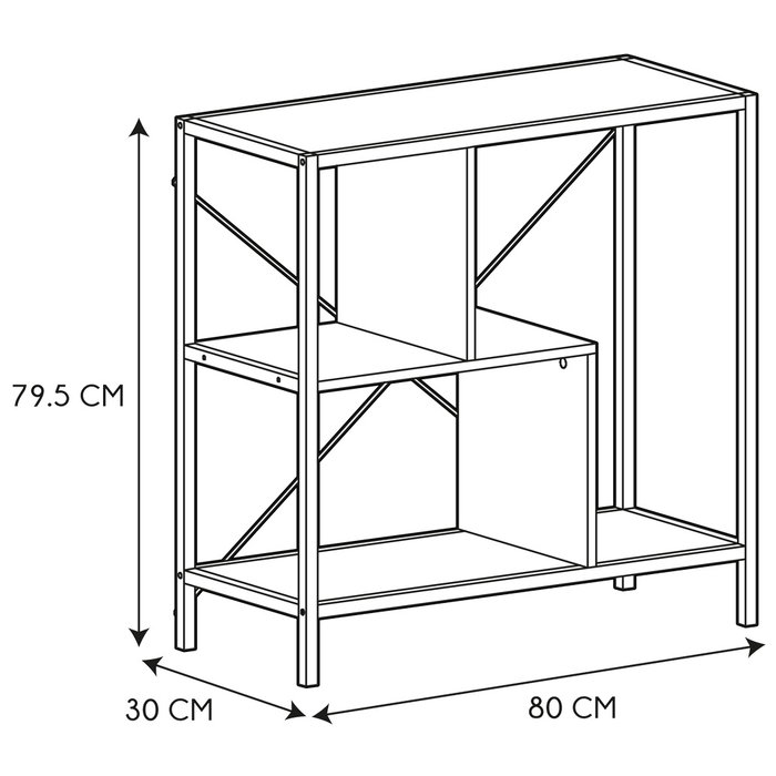 Home Deco Factory Étagère Edison 80x30x79,5 cm blanc