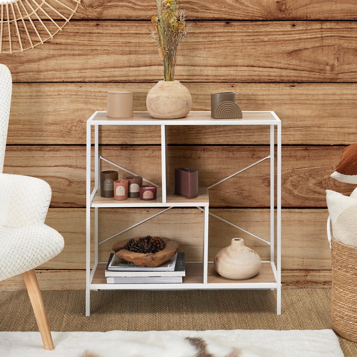 Home Deco Factory Étagère Edison 80x30x79,5 cm blanc