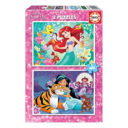 EDUCA BORRAS Puzzle Disney Princess Ariel et Jasmine (2x48 pièces)