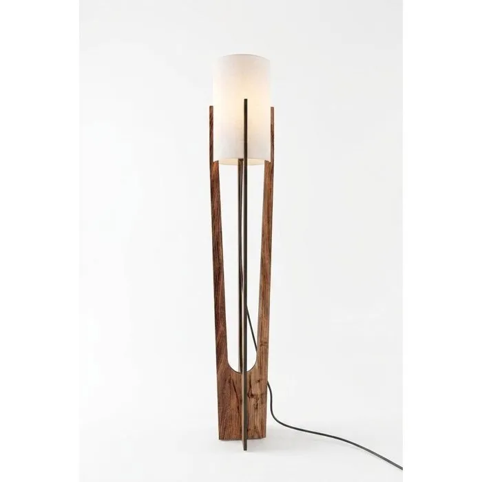 D By M.Red Lampadaire Walnut avec corps en papier kraft et MDF