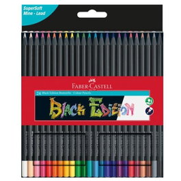 Faber-Castell Black Edition Crayons de couleur, 24 pièces