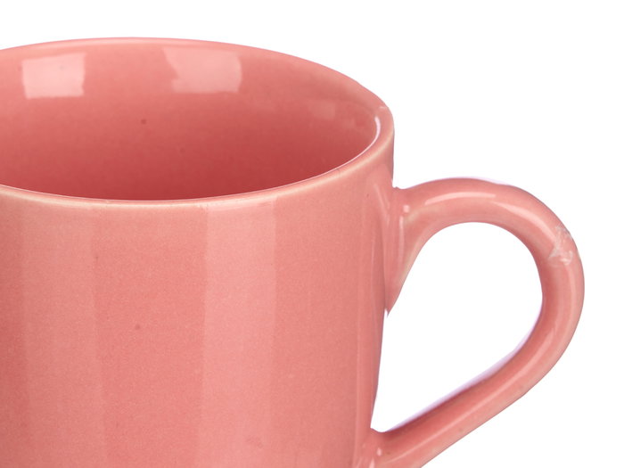 Vessia Tasse Café au Lait Rose Pâle Céramique Brillante 210 ml 11x8x8 cm (Set de 24)
