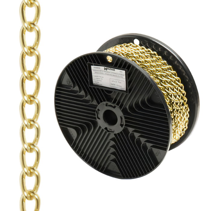 WOLFPACK LINEA PROFESIONAL Chaîne décorative gourmette dorée 2,5mm - 20 mètres WOLFPACK LINEA PROFESIONAL Chaîne décorative gourmette dorée 2,5mm - 20 mètres