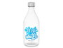 Vivalto Bouteille bouchon acier Fresh Water 9x25x9cm Verre Acier Transparent Argent 1L (Set de 12)