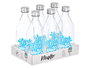 Vivalto Bouteille bouchon acier Fresh Water 9x25x9cm Verre Acier Transparent Argent 1L (Set de 12)