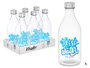 Vivalto Bouteille bouchon acier Fresh Water 9x25x9cm Verre Acier Transparent Argent 1L (Set de 12)