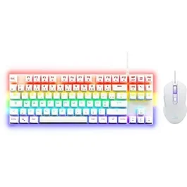 The G-Lab Combo Mercury - Pack Gamer 2 en 1 - Clavier Mécanique TKL Switch Rouge (AZERTY FR) et Souris Filaire Gaming 7200 DPI - Blanc