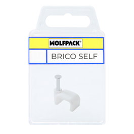 WOLFPACK LINEA PROFESIONAL Brico-self attache-fil plat 8 mm blanc