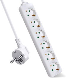 AVANT CONNECT Base multiple avec 6 prises, 1,5 m, blanc
