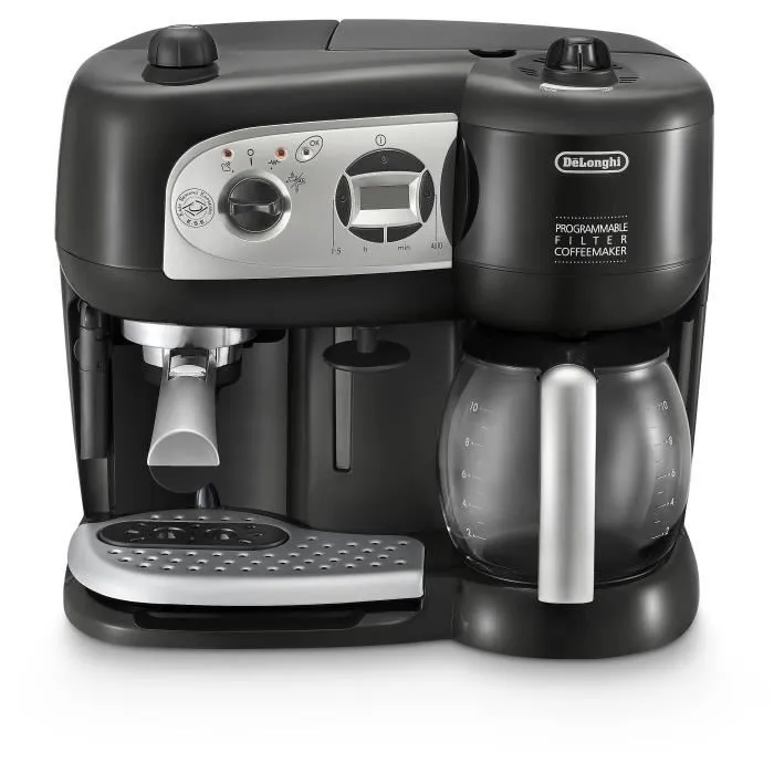Delonghi BCO 264.1 - Combiné expresso cafetière, 1750W, Pompe 15 bars, Compatible café moulu et dosettes ESE, Noir