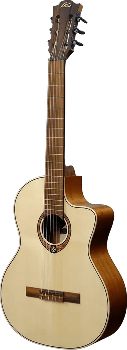 LAG Guitare Classique Électroacoustique Cutaway Occitania 88 4/4, Table Abeton Engelmann Massif, Khaya, Nylon, Naturel