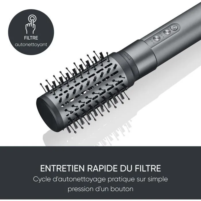 Severin Multistyler 5-en-1 - Brosse coiffante ionique avec moteur BLDC 1500 W - 5 embouts interchangeables (brosse ovale, brosse plate, brosses rondes, concentrateur) - Gris et noir